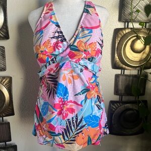Younique Vibrant Pink and Orange Swimwear Top